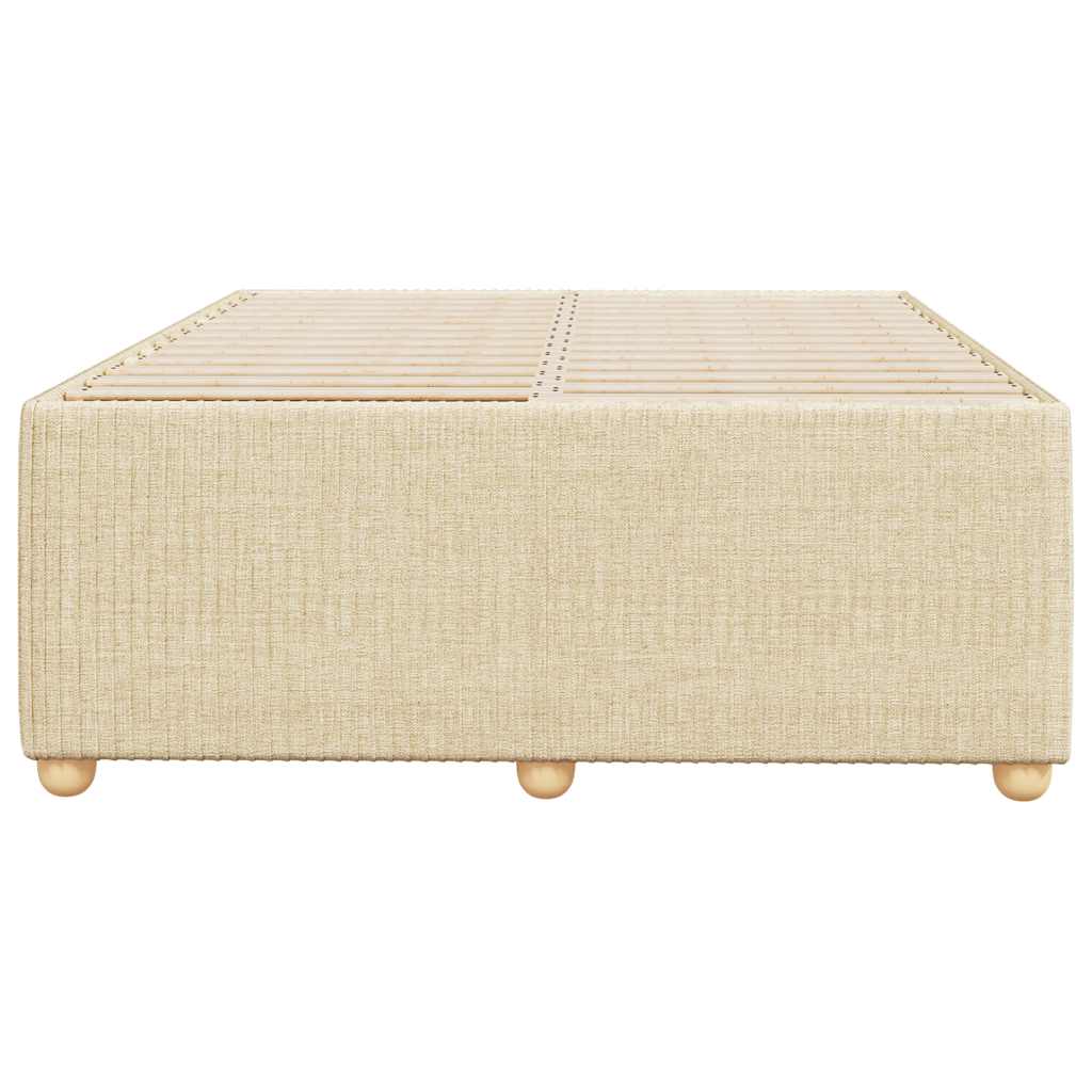 Bettgestell ohne Matratze Creme 120x190 cm Stoff