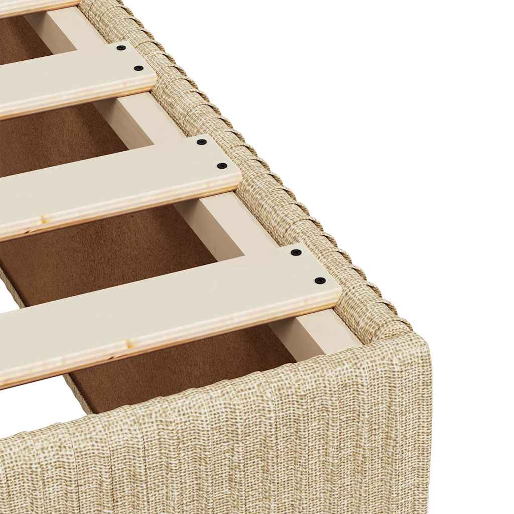 Bettgestell ohne Matratze Creme 120x190 cm Stoff