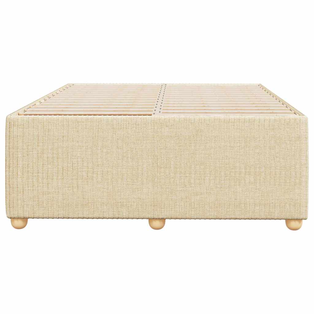 Bettgestell ohne Matratze Creme 120x200 cm Stoff