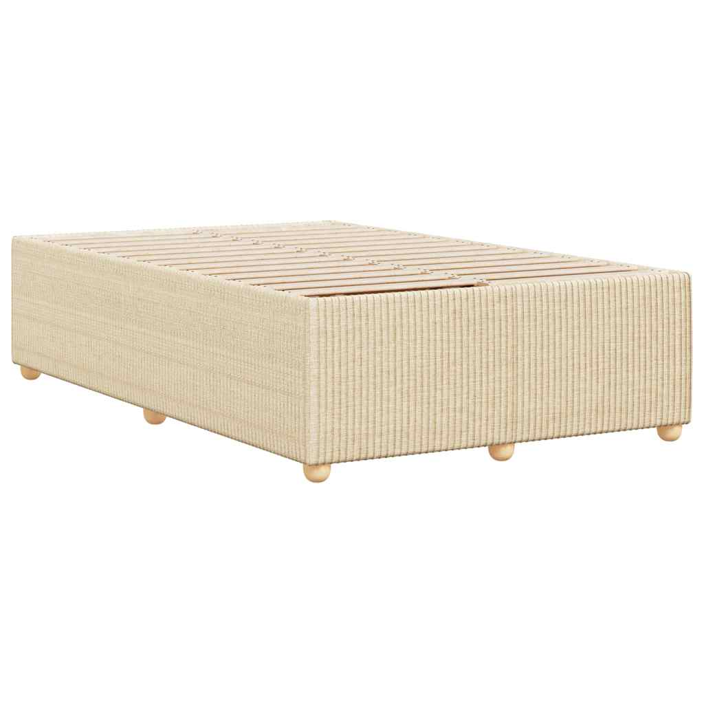 Bettgestell ohne Matratze Creme 120x200 cm Stoff