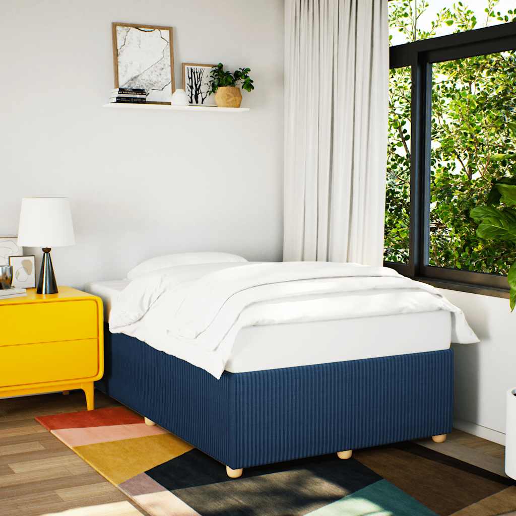 Bed frame without mattress blue 120x200 cm fabric