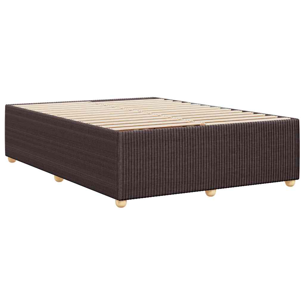 Bettgestell ohne Matratze Dunkelbraun 140x190 cm Stoff