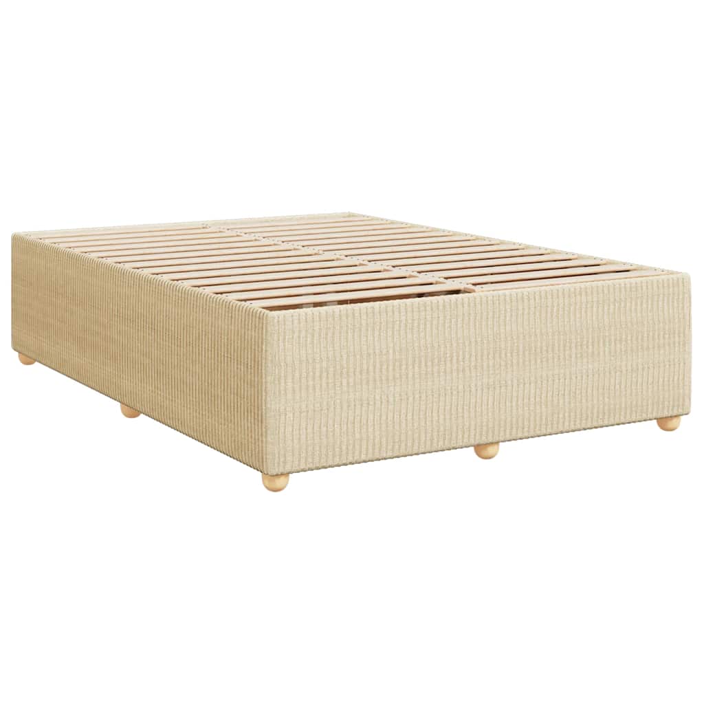 Bettgestell ohne Matratze Creme 140x190 cm Stoff