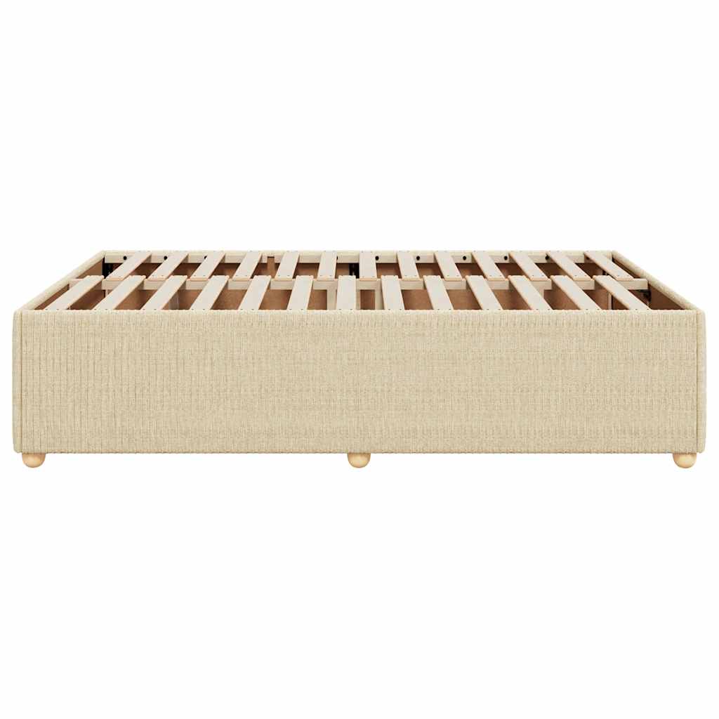 Bettgestell ohne Matratze Creme 140x190 cm Stoff
