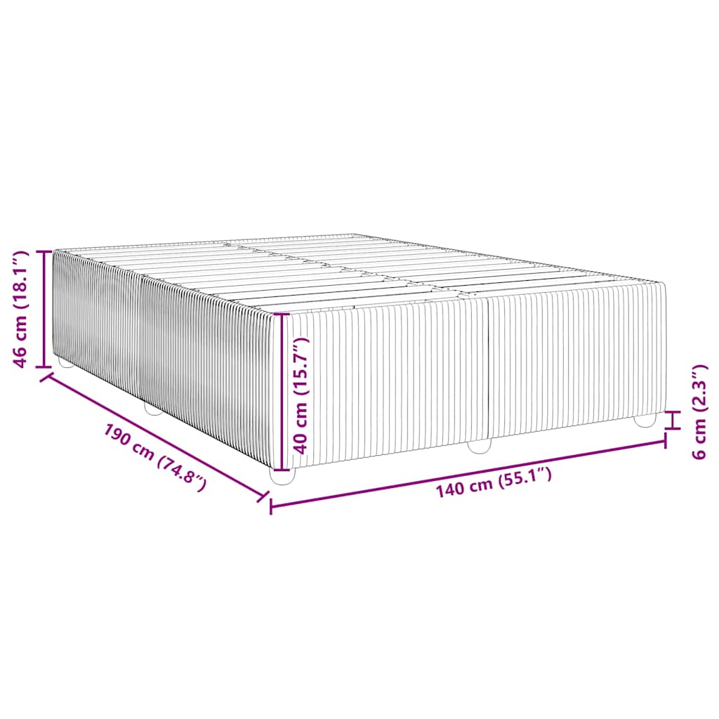 Bettgestell ohne Matratze Creme 140x190 cm Stoff