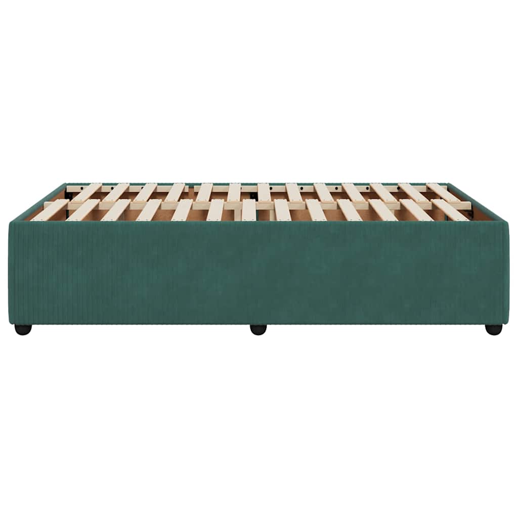 Bettgestell ohne Matratze Dunkelgrün 120x200 cm Samt