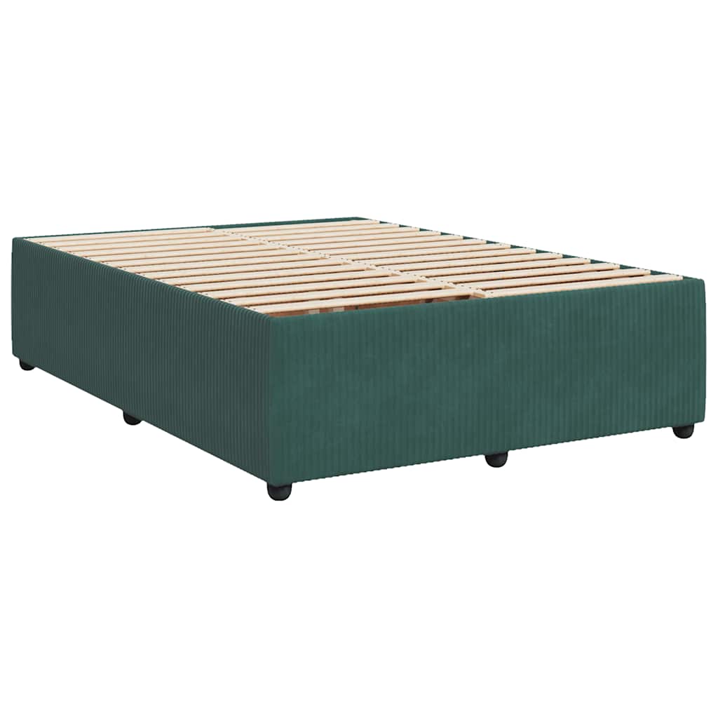 Bettgestell ohne Matratze Dunkelgrün 140x190 cm Samt