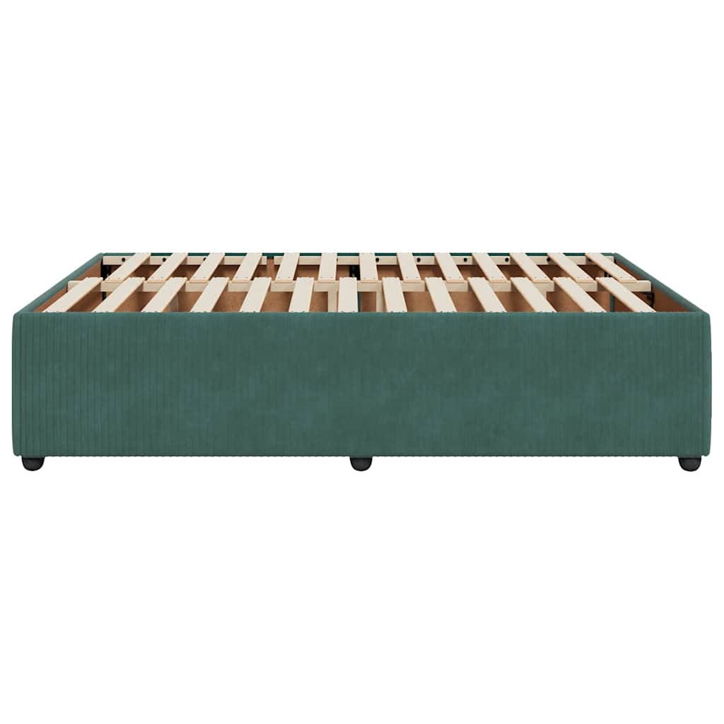 Bettgestell ohne Matratze Dunkelgrün 140x190 cm Samt