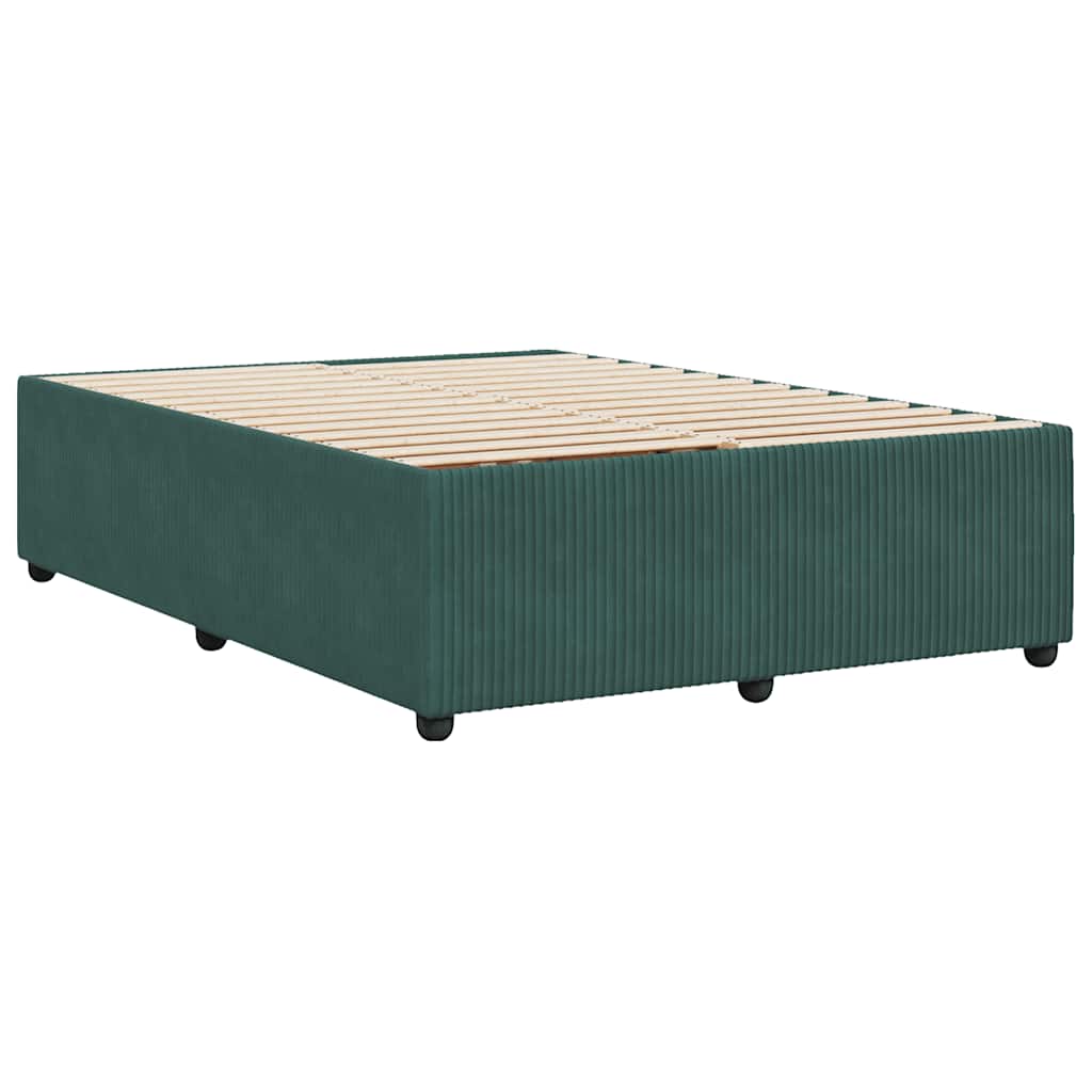 Bettgestell ohne Matratze Dunkelgrün 140x190 cm Samt