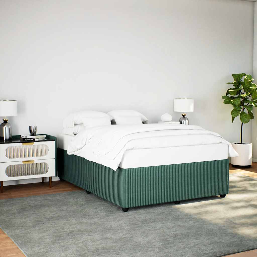Bettgestell ohne Matratze Dunkelgrün 140x190 cm Samt