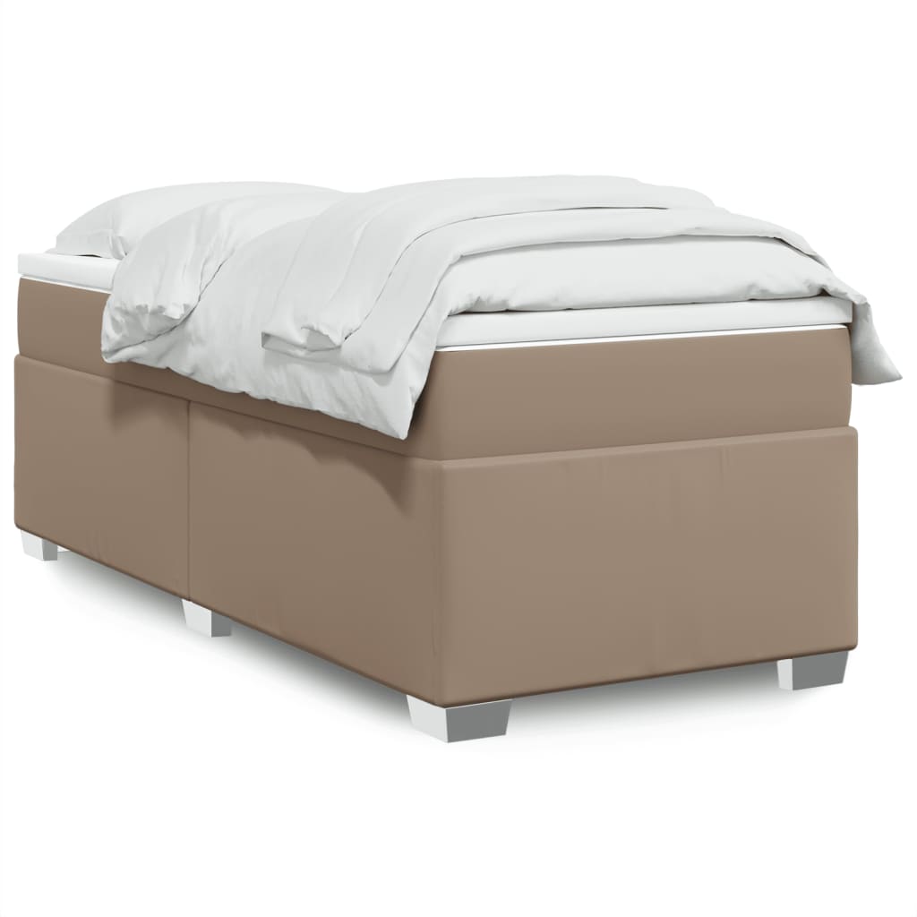 Boxspringbett mit Matratze Cappuccino-Braun 80x200cm Kunstleder