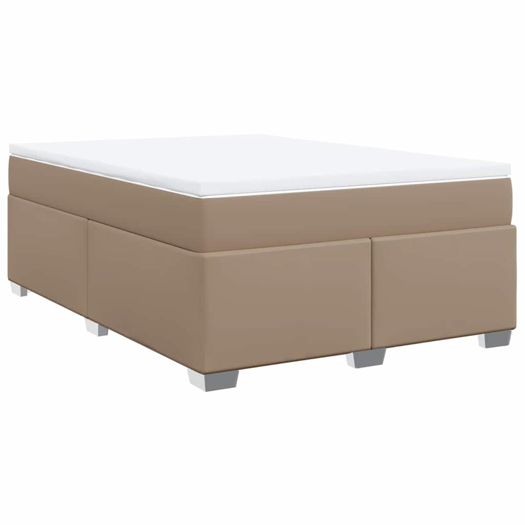 Boxspringbett Matratze Cappuccino-Braun 140x190cm Kunstleder