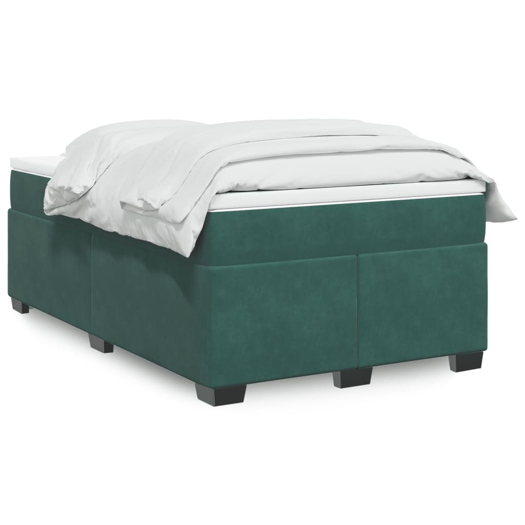 Boxspringbett mit Matratze Dunkelgrün 120x200 cm Samt
