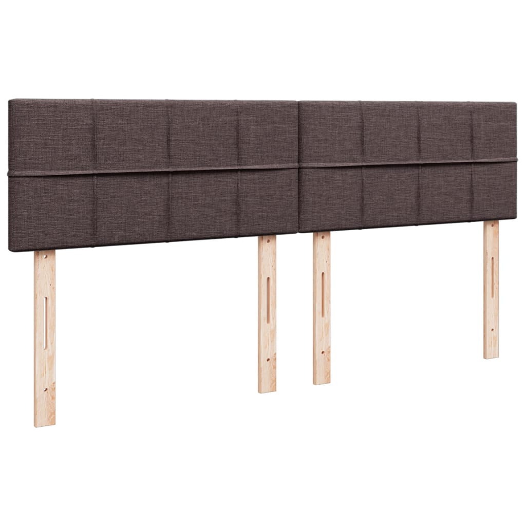 Box spring bed with mattress dark brown 200x200 cm fabric