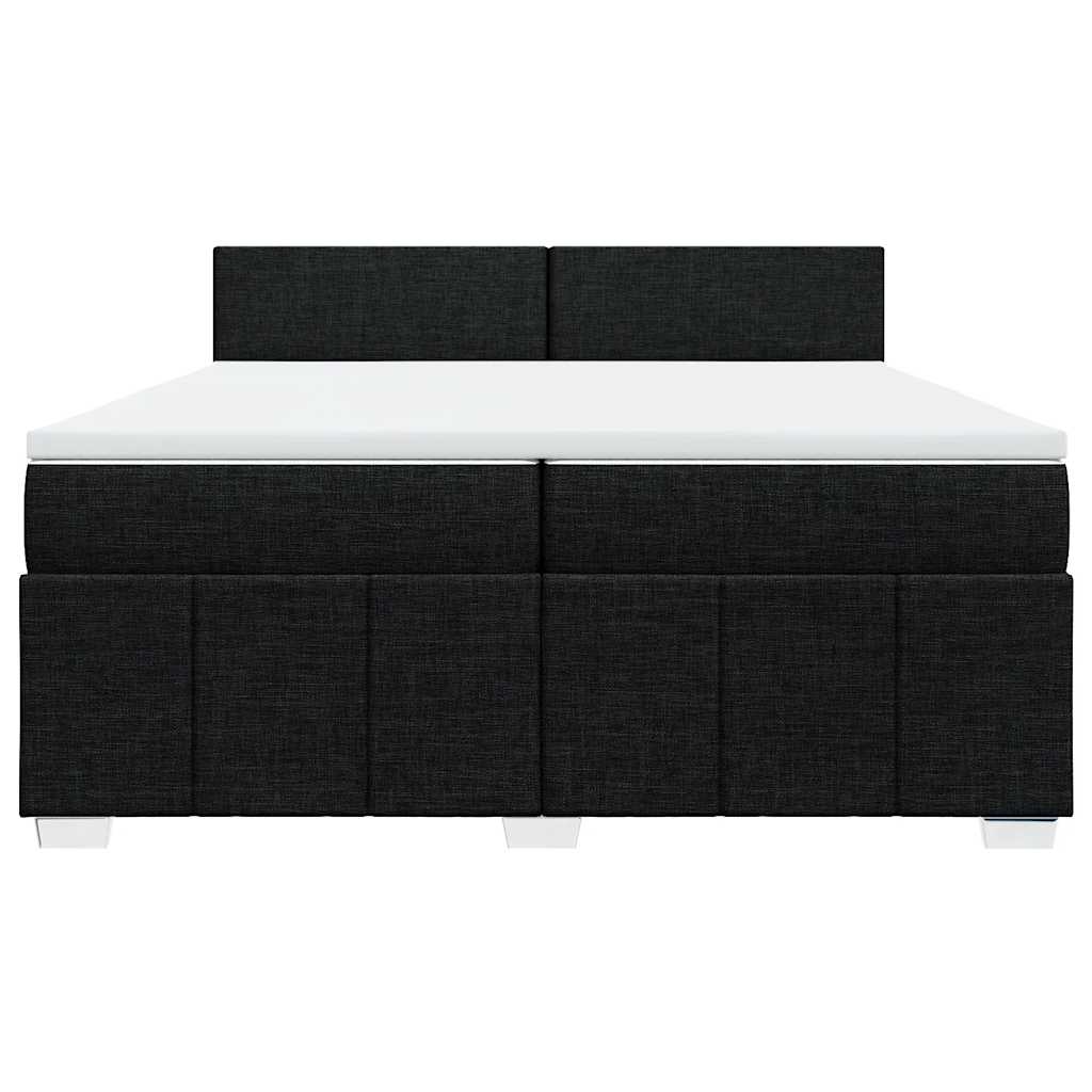 Box spring bed with mattress black 200x200 cm fabric