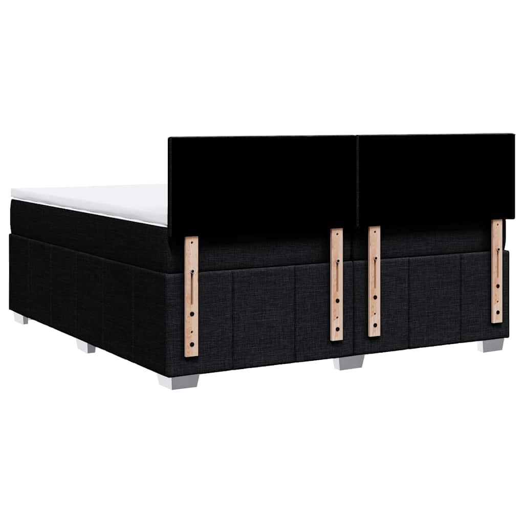Box spring bed with mattress black 200x200 cm fabric