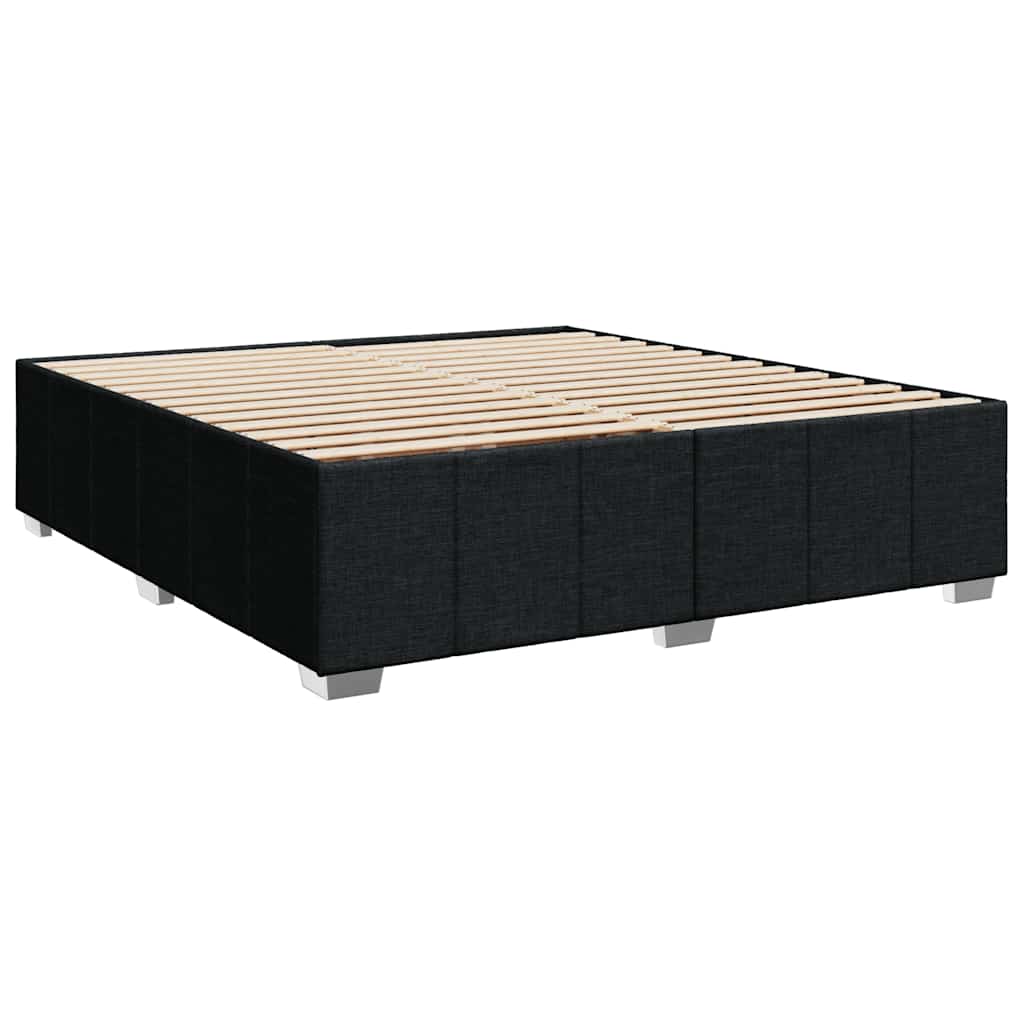 Box spring bed with mattress black 200x200 cm fabric