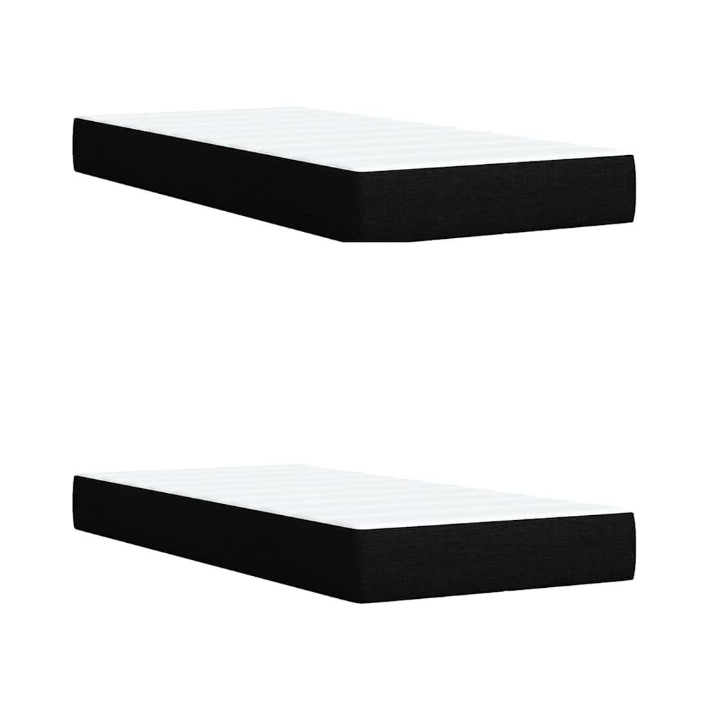 Box spring bed with mattress black 200x200 cm fabric