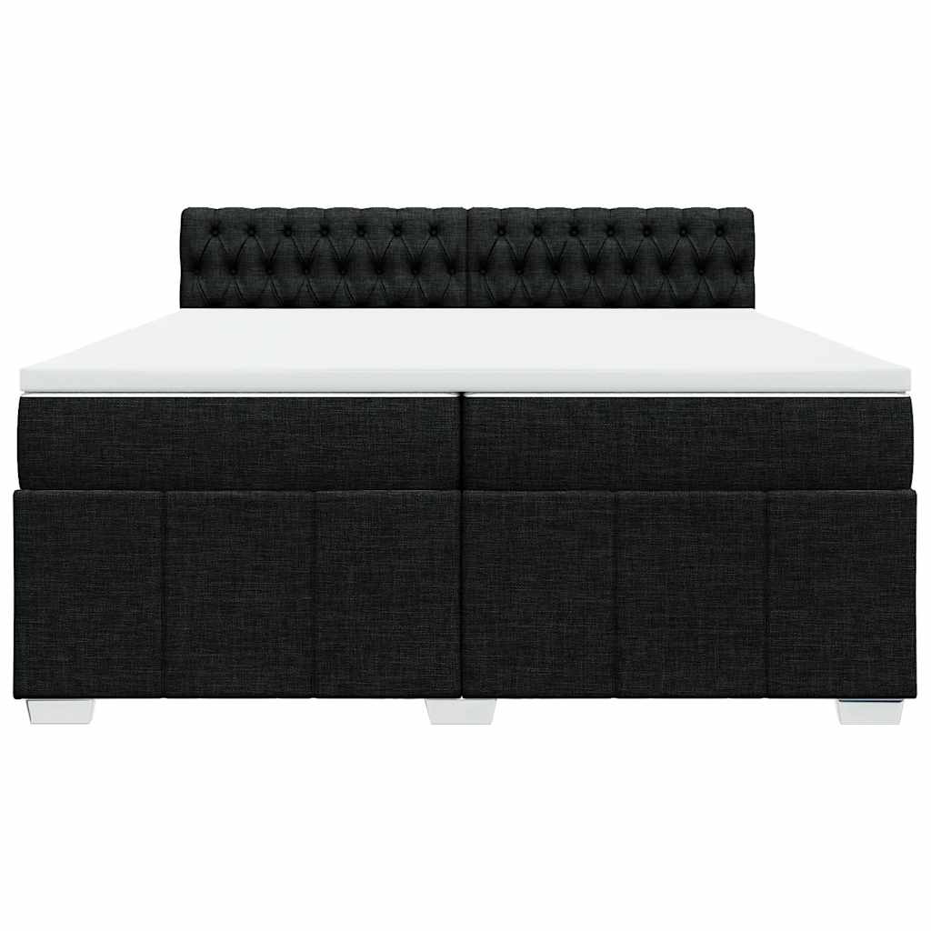 Boxspringbett mit Matratze Schwarz 200x200 cm Stoff