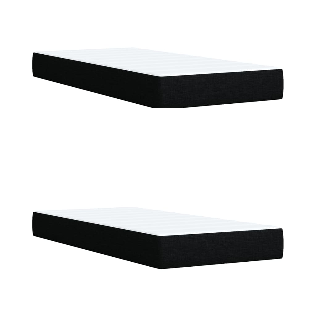 Box spring bed with mattress black 200x200 cm fabric