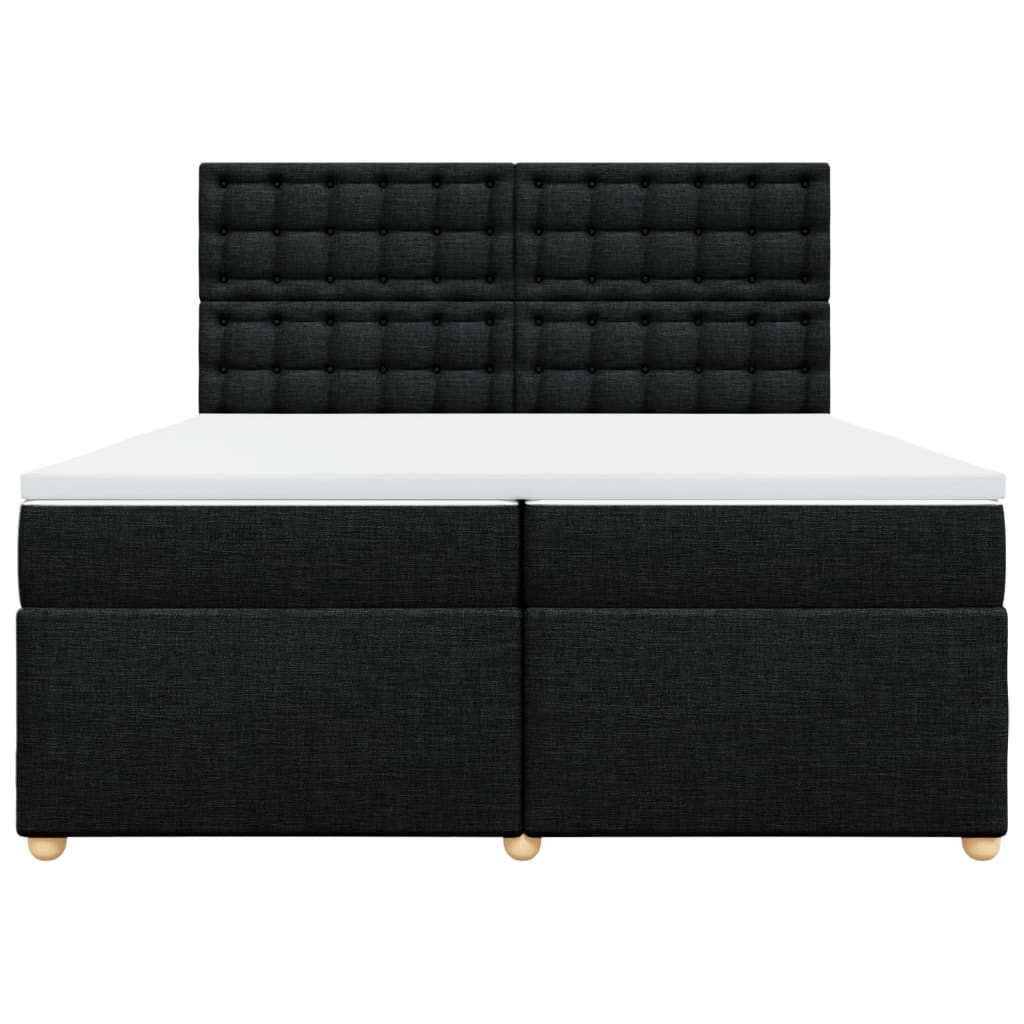 Box spring bed with mattress black 200x200 cm fabric