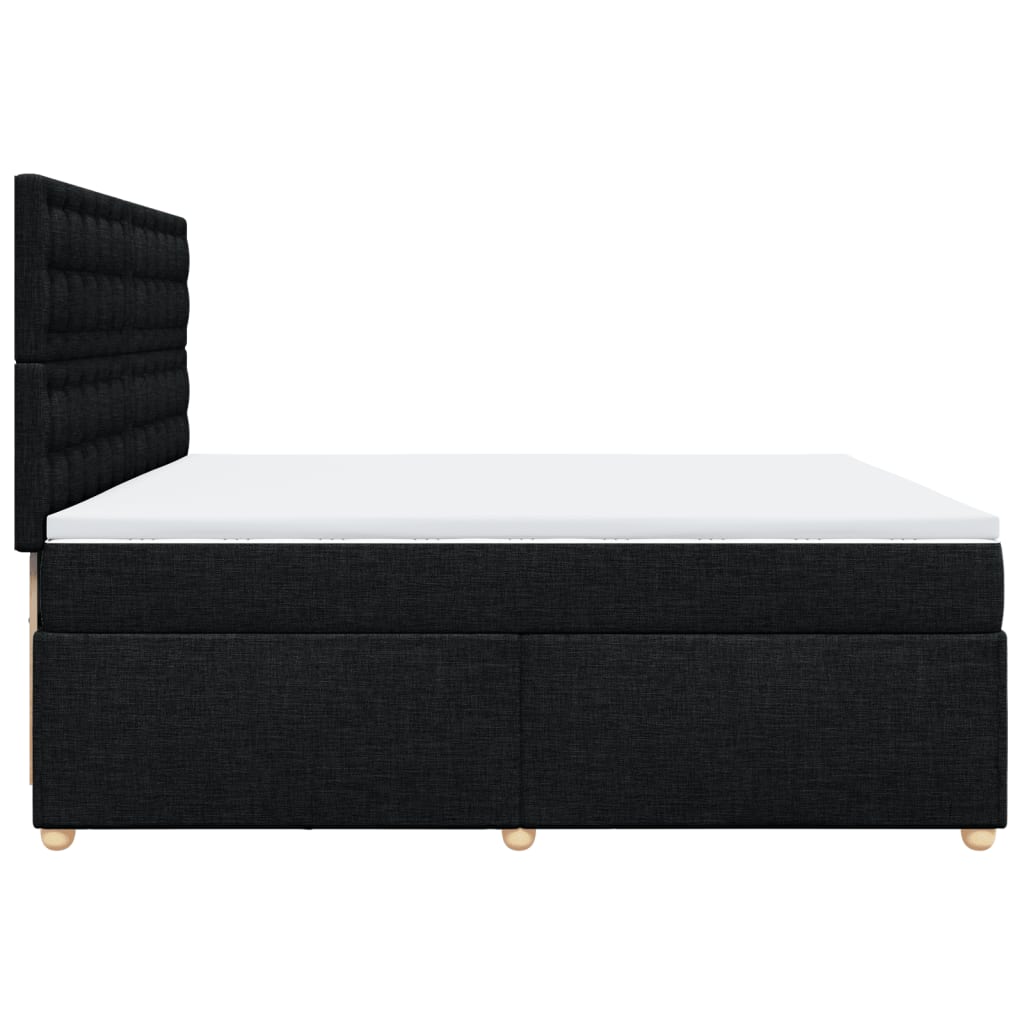 Box spring bed with mattress black 200x200 cm fabric