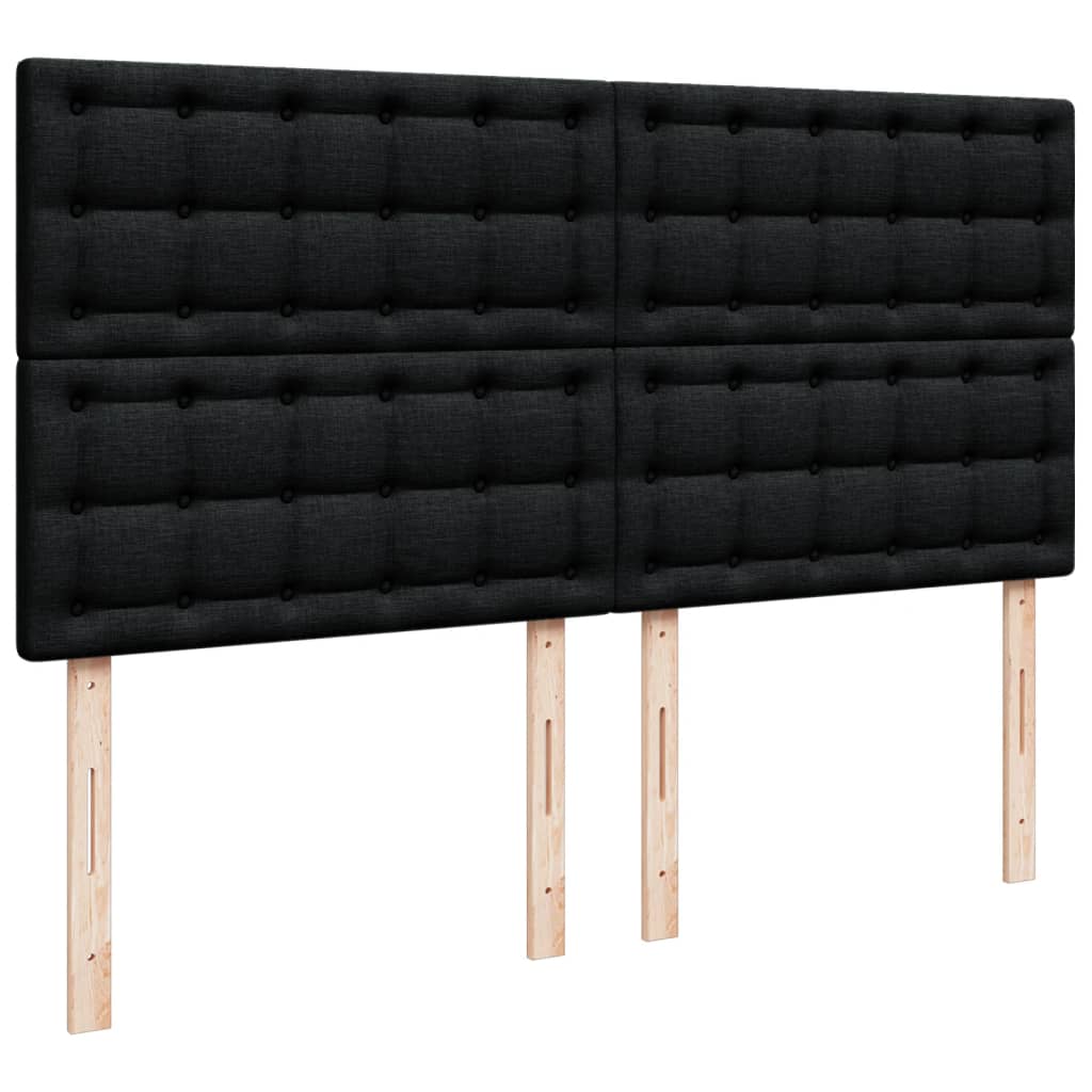 Box spring bed with mattress black 200x200 cm fabric