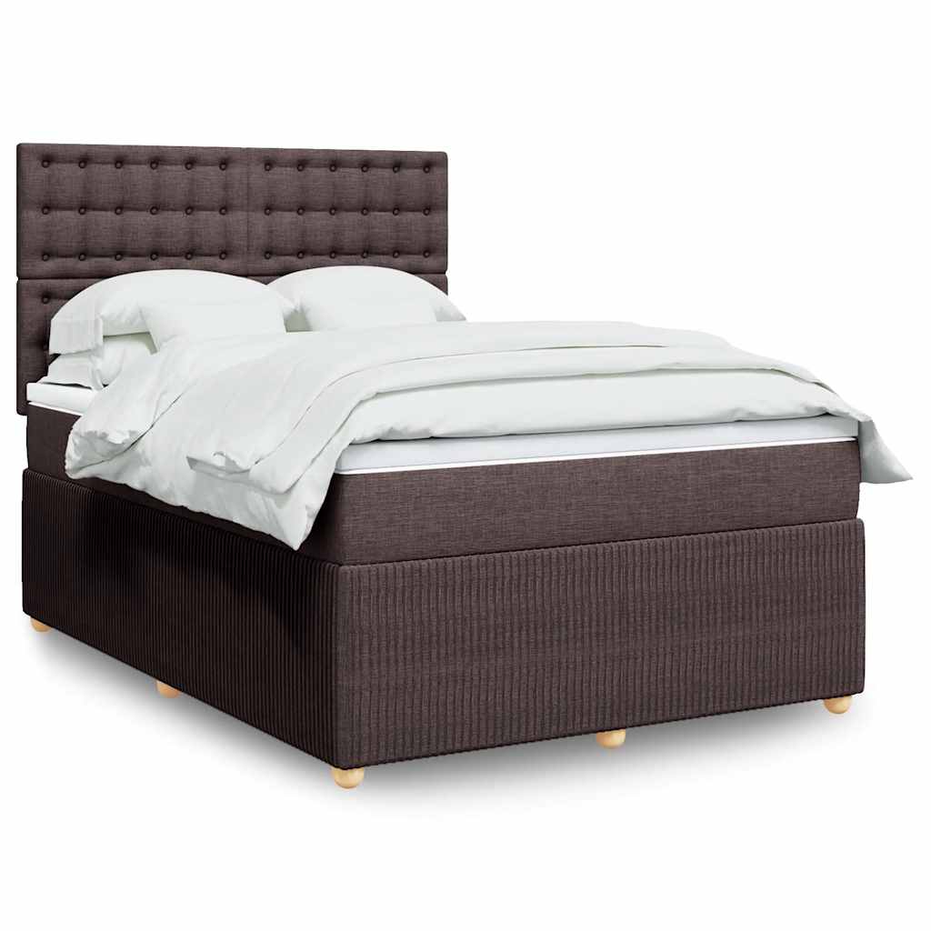 Boxspringbett mit Matratze Dunkelbraun 160x200 cm Stoff
