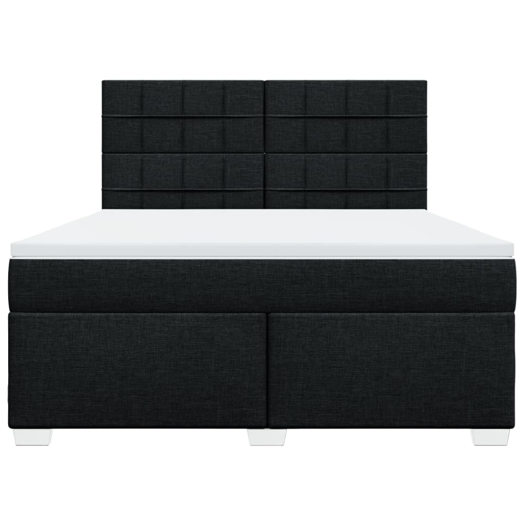 Boxspringbett mit Matratze Schwarz 180x200 cm Stoff