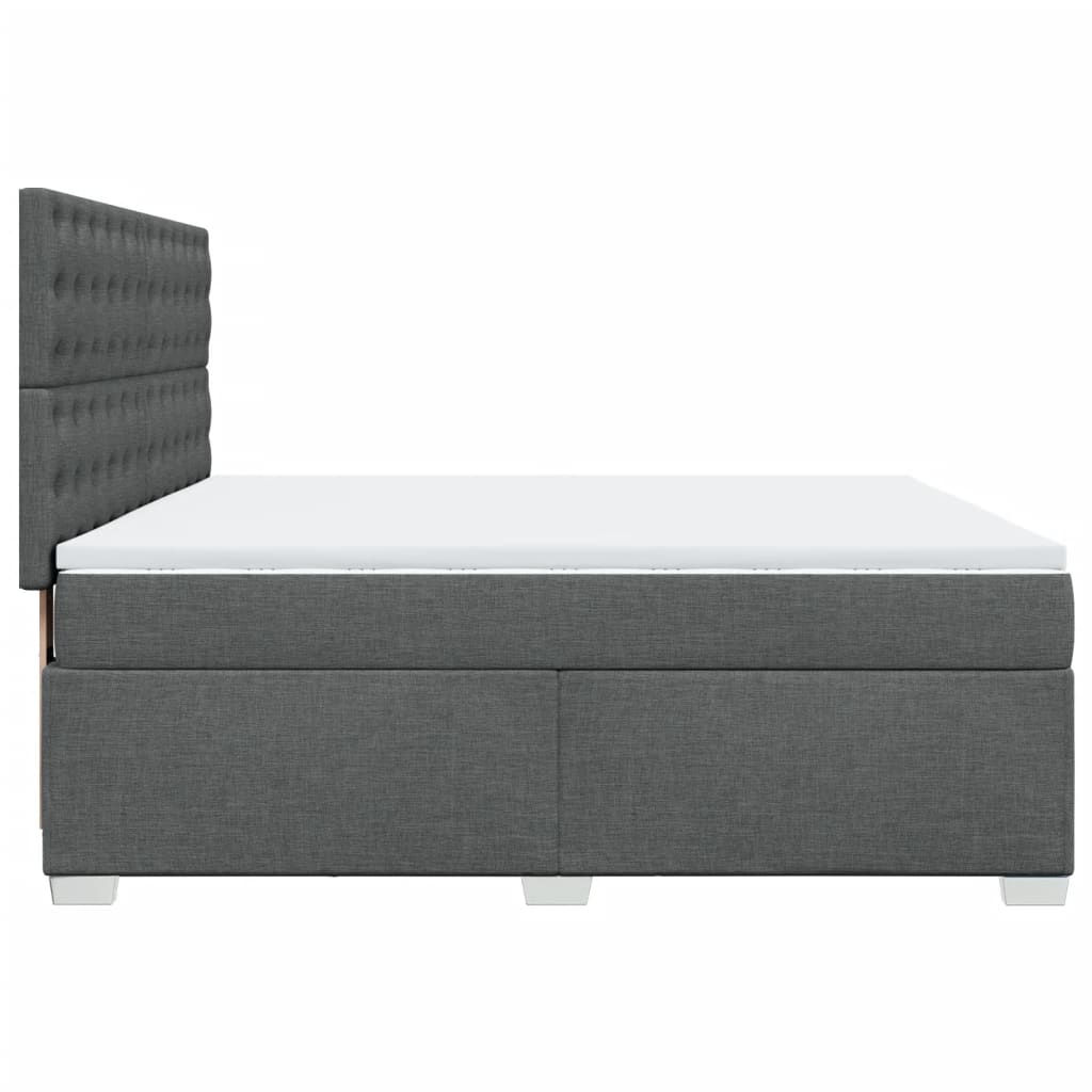 Boxspringbett mit Matratze Dunkelgrau 180x200 cm Stoff