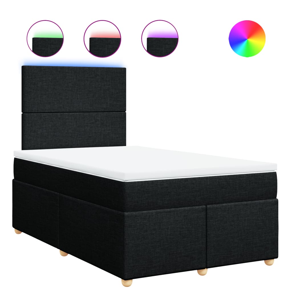 Boxspringbett mit Matratze Schwarz 120x190 cm Stoff