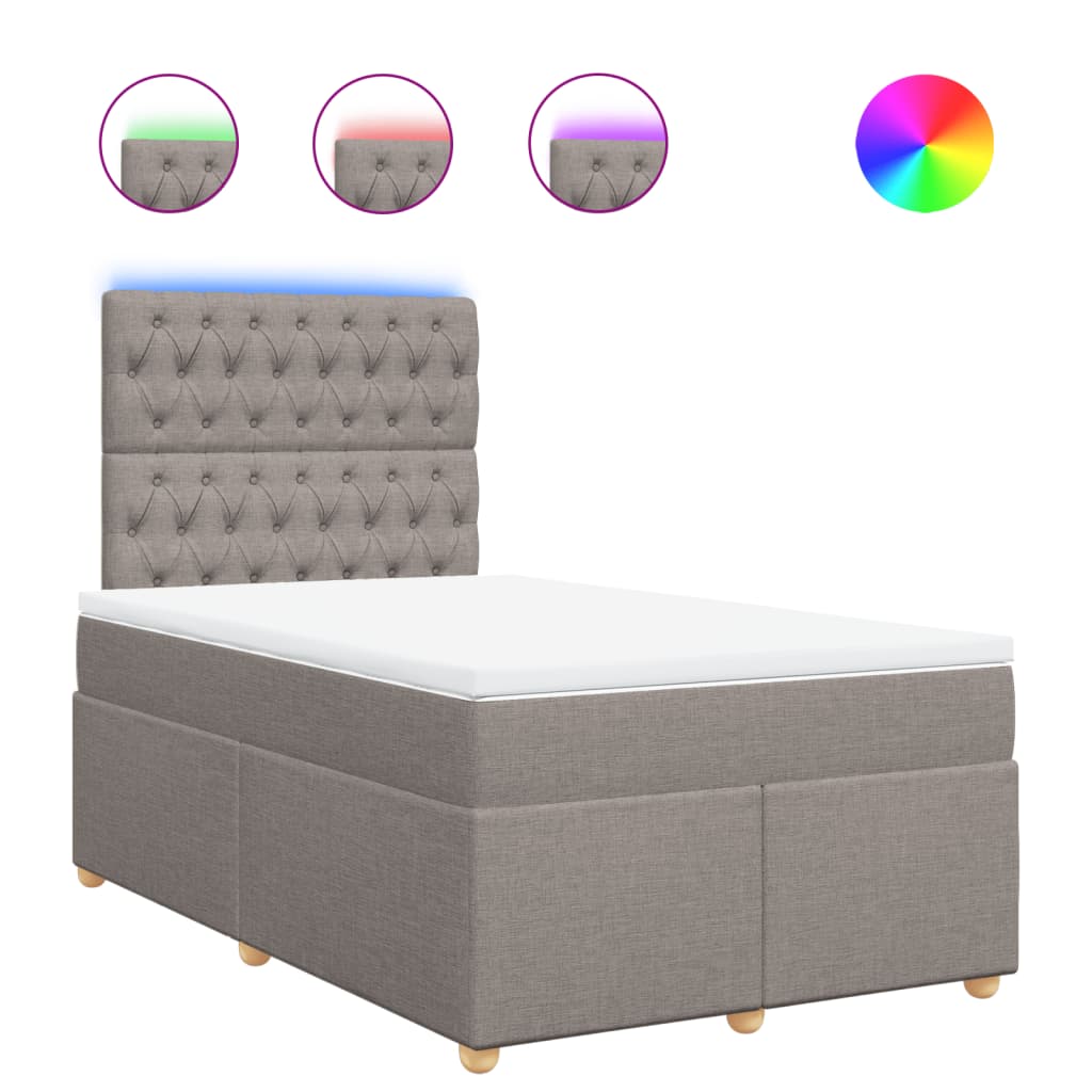 Boxspringbett mit Matratze Taupe 120x190 cm Stoff