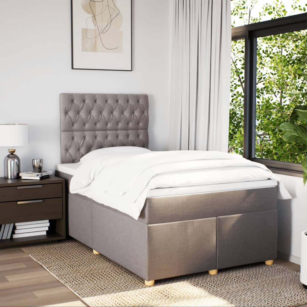 Boxspringbett mit Matratze Taupe 120x190 cm Stoff