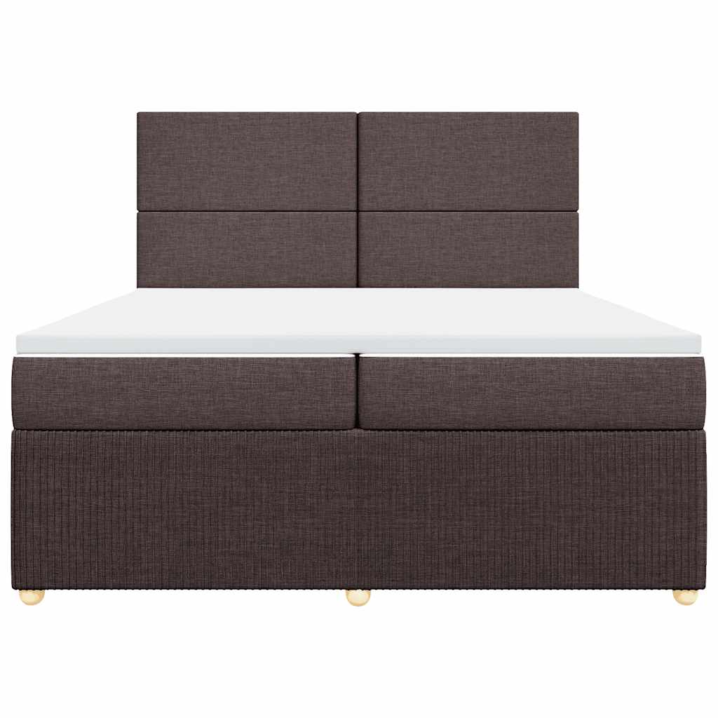 Boxspringbett mit Matratze Dunkelbraun 200x200 cm Stoff