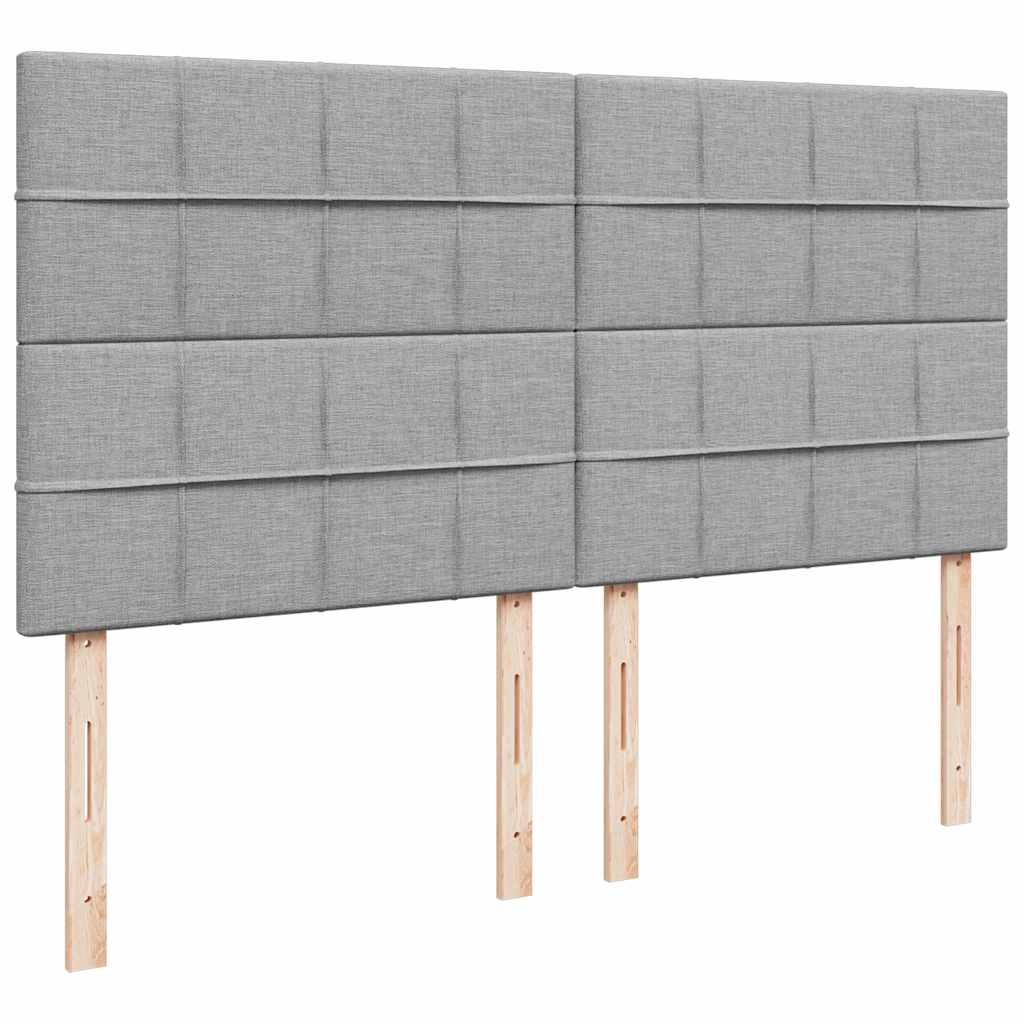 Boxspringbett mit Matratze Hellgrau 200x200 cm Stoff