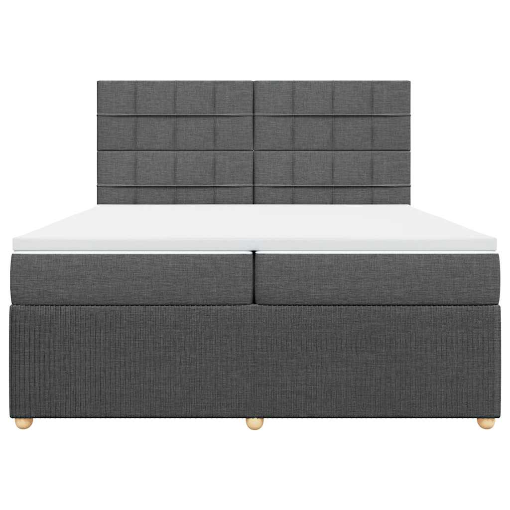 Boxspringbett mit Matratze Dunkelgrau 200x200 cm Stoff