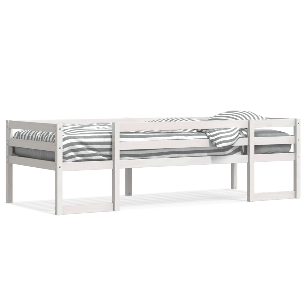 Children's bed white 75x190 cm solid pine wood