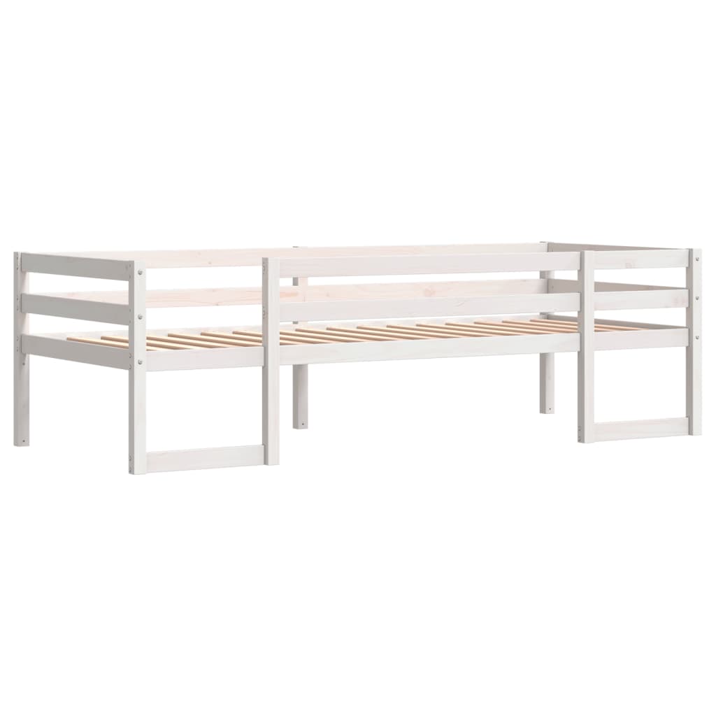 Children's bed white 75x190 cm solid pine wood