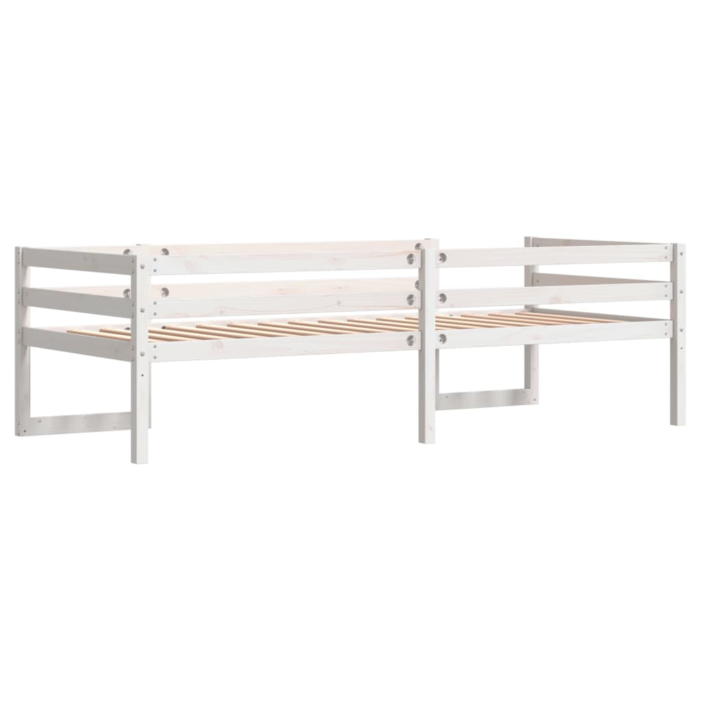 Children's bed white 75x190 cm solid pine wood