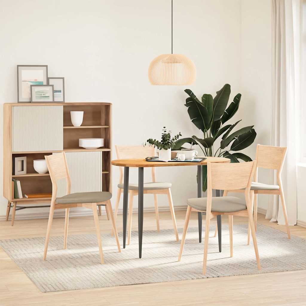 Table top light brown 100x50x2 cm solid oak oval