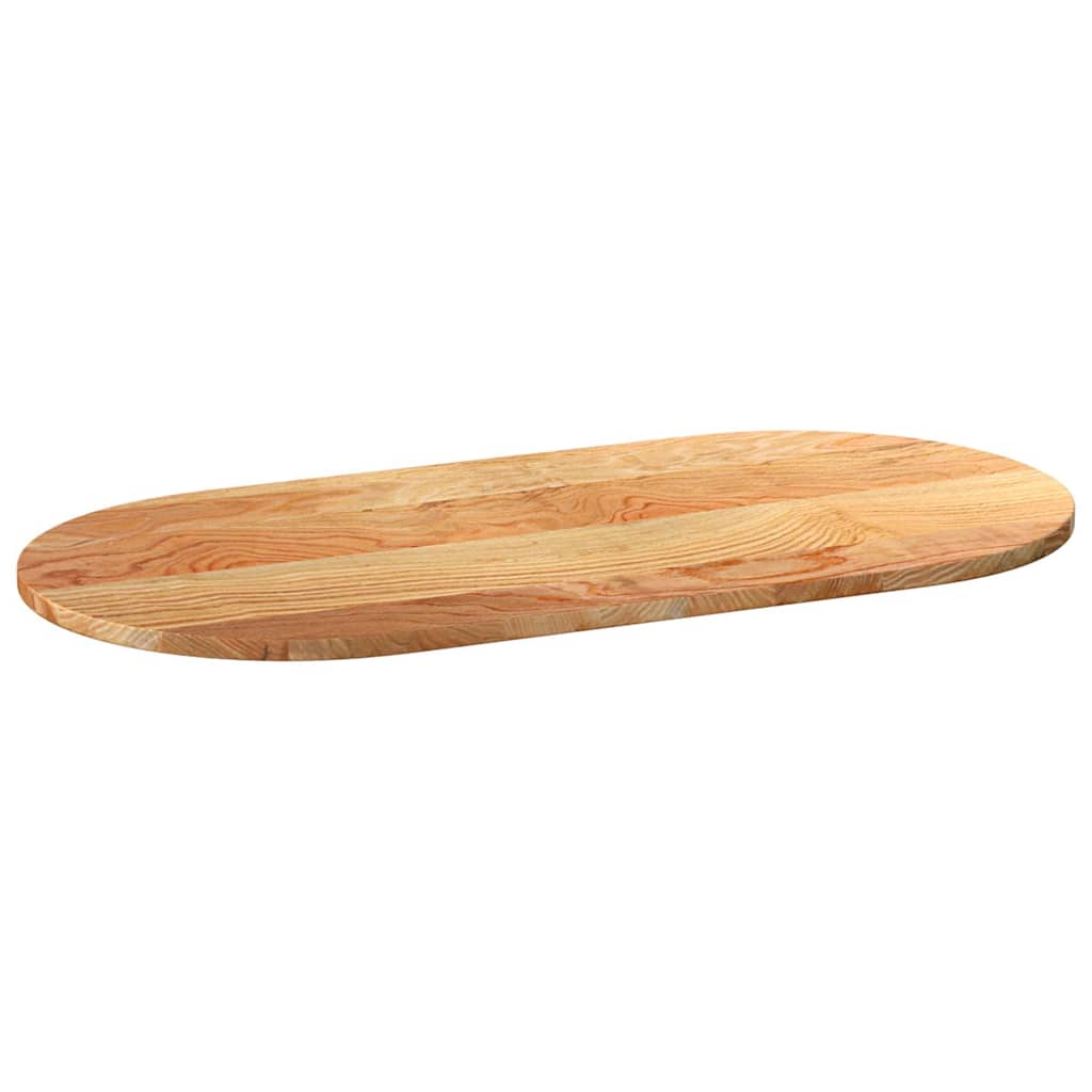 Table top light brown 100x50x2 cm solid oak oval