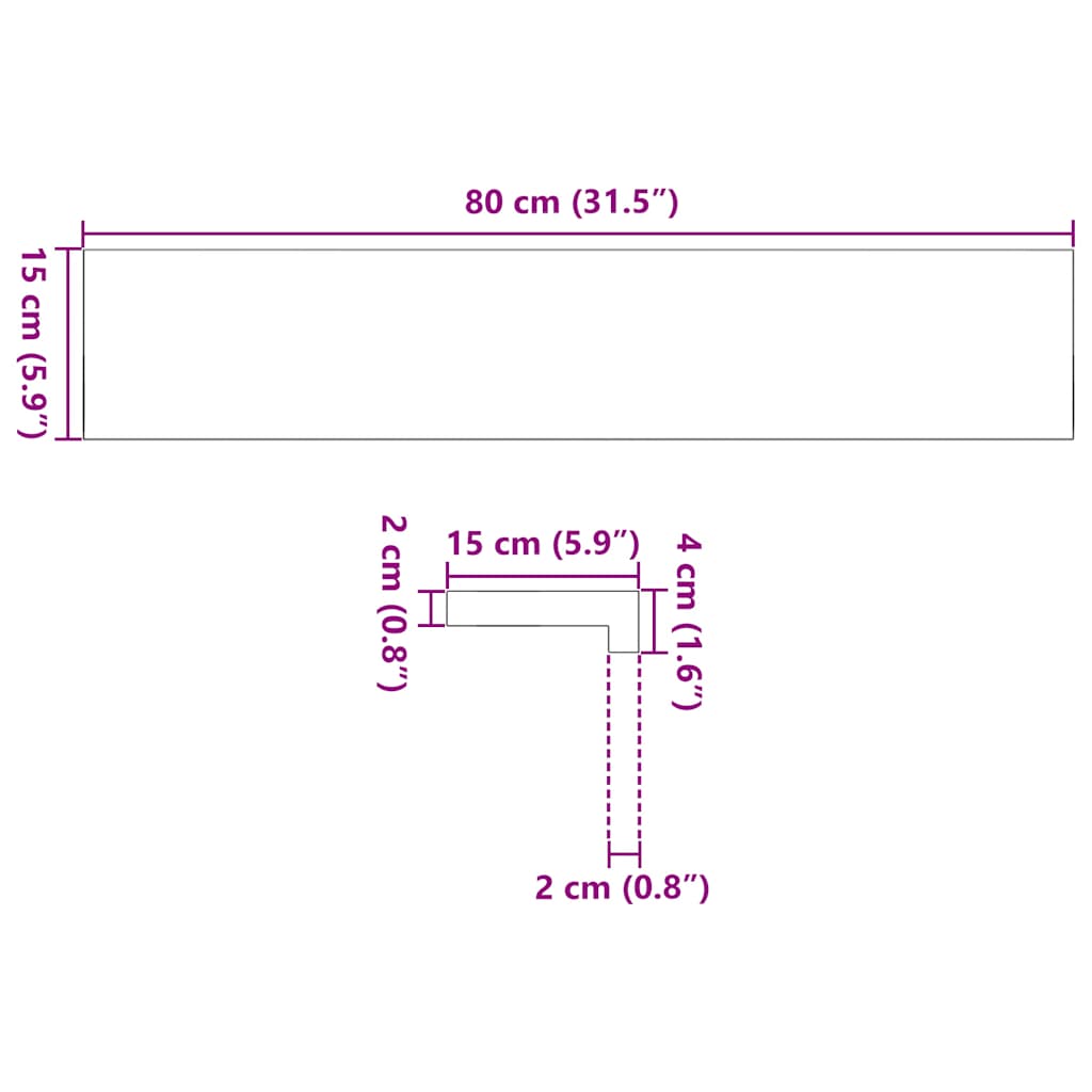 Fensterbänke 2 Stk. Hellbraun 80x15x2 cm Massivholz Eiche
