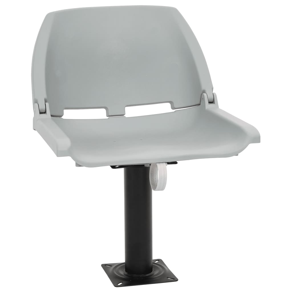 2-tlg. Bootssitz-Set Klappbar Kein Kissen Grau 48x51x41 cm