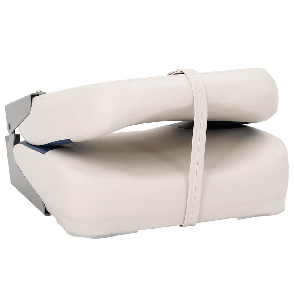 2-tlg. Bootssitz-Set Klappbar Blau und Weiß 41x36x48 cm