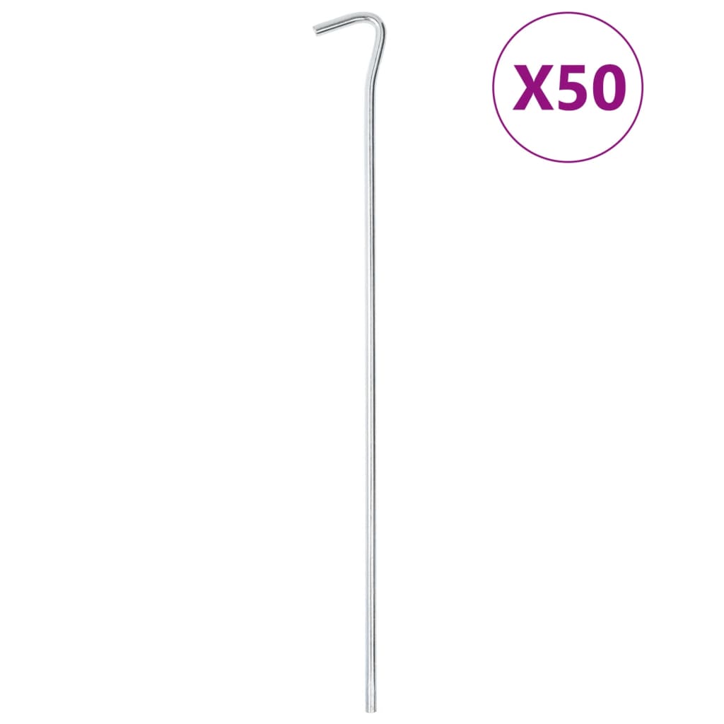 Tent pegs 50 pcs. 30 cm Ø7 mm Galvanized steel
