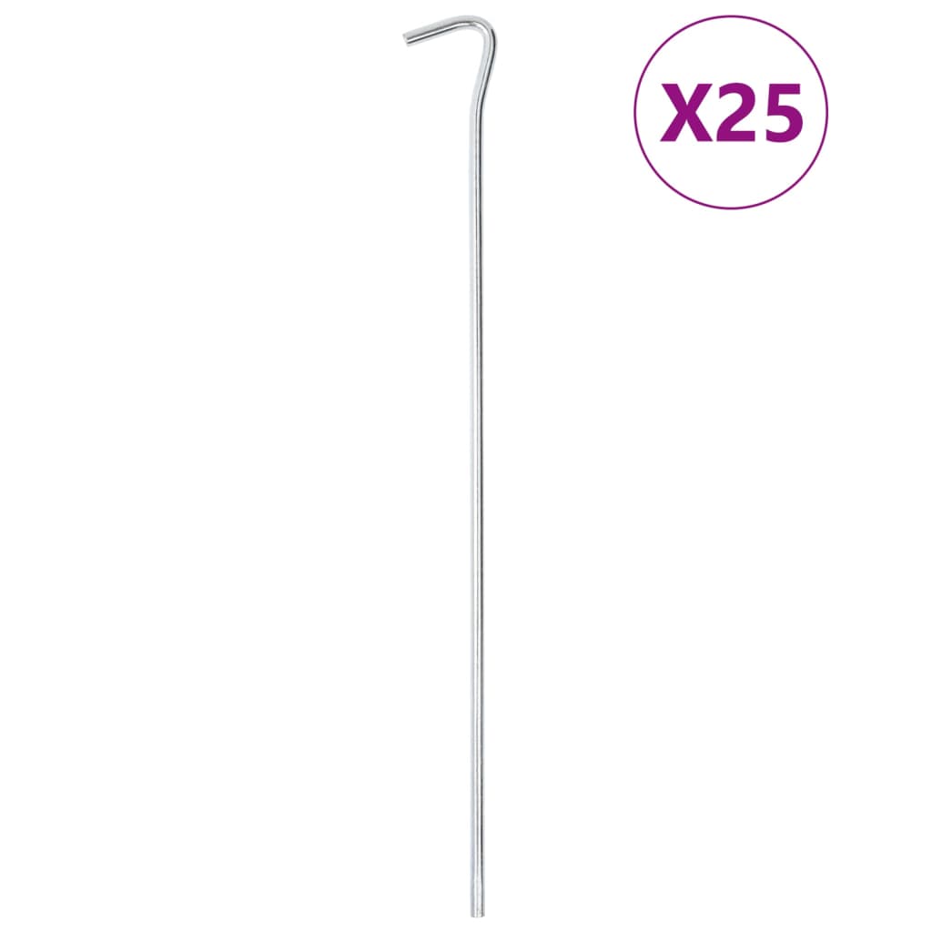 Tent pegs 25 pcs. 30 cm Ø7 mm Galvanized steel