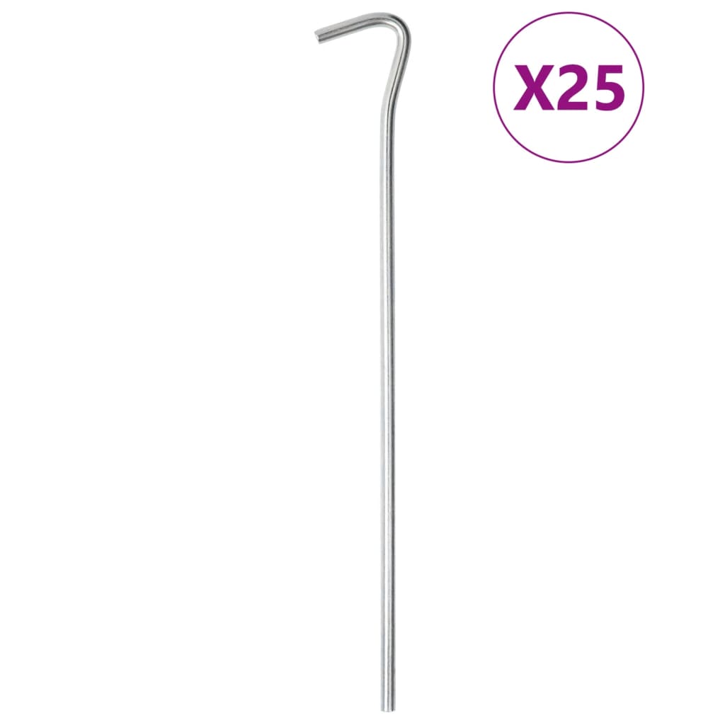Tent pegs 25 pcs. 23 cm Ø5 mm Galvanized steel