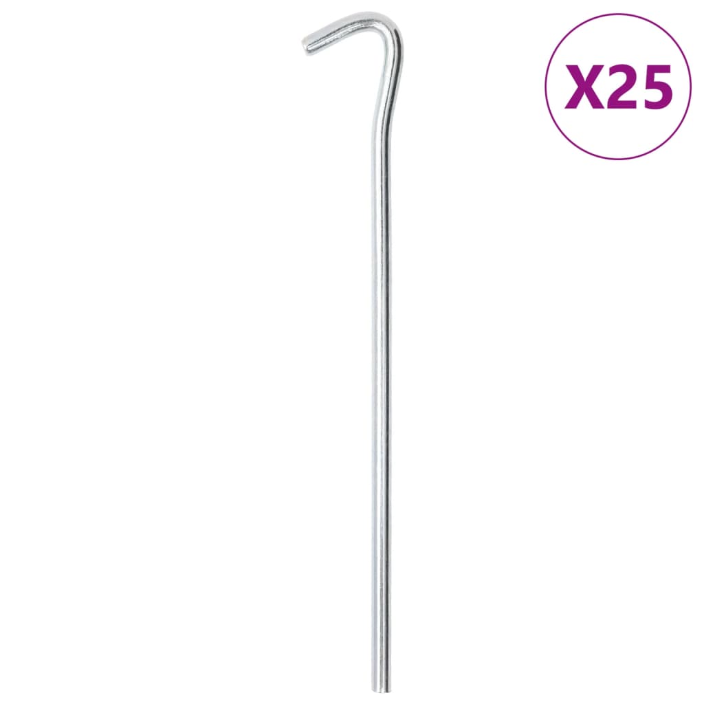 Tent pegs 25 pcs. 23 cm Ø7 mm Galvanized steel