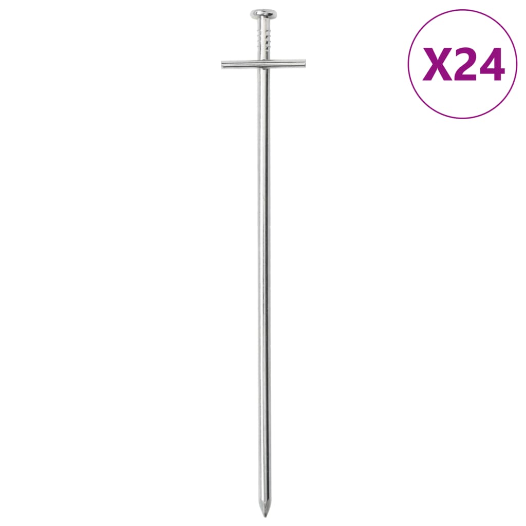 Tent pegs 24 pcs. 23 cm Ø6 mm Galvanized steel