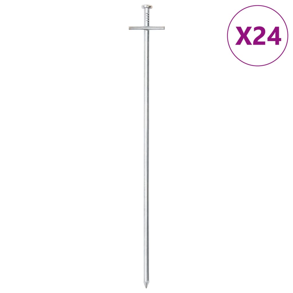 Tent pegs 24 pcs. 29.5 cm Ø6 mm Galvanized steel